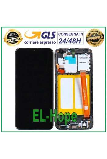 DISPLAY LCD FRAME PARI ORIGINALE SAMSUNG GALAXY A20E SM A202F TOUCH SCREEN VETRO