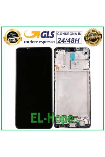 DISPLAY LCD + FRAME PER SAMSUNG GALAXY A21S SM A217F TOUCH SCREEN VETRO NERO