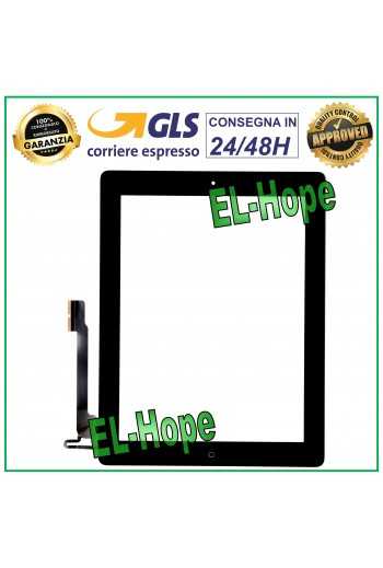 TOUCH SCREEN PER APPLE IPAD 4 WIFI 3G A1458 A1459 A1460 VETRO NERO + TASTO HOME