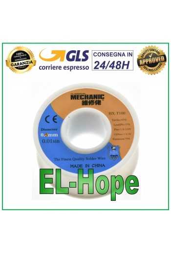 STAGNO DIAMETRO 0.5mm 55gr 63/37 ROCCHETTO BOBINA FILO MICRO SALDATURE SALDARE