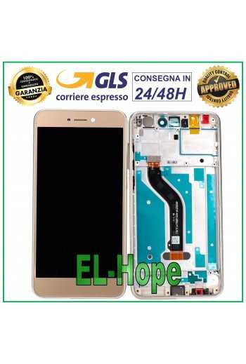 LCD DISPLAY FRAME PER HUAWEI P8 LITE 2017 PRA-LA1 LX1 LX3 TOUCH SCREEN VETRO ORO