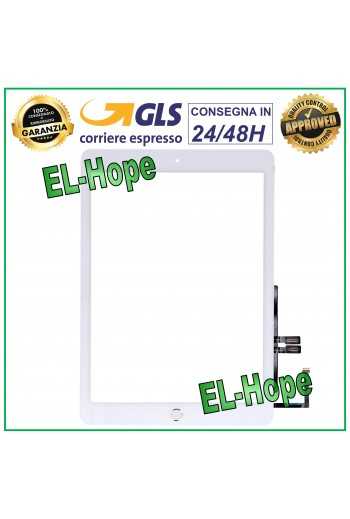 TOUCH PER APPLE IPAD 6 6A GEN. 9.7 2018 A1893 A1954 VETRO BIANCO TASTO HOME