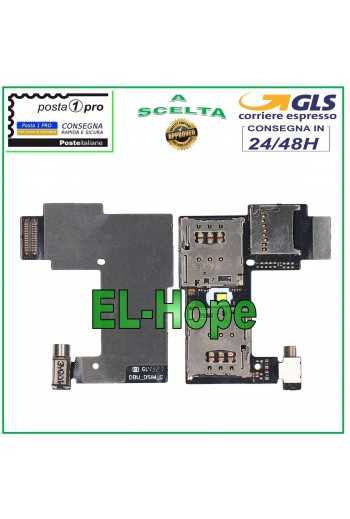 LETTORE DUAL SIM + MICRO SD MOTOROLA MOTO G2 Flex SLOT CARD READER SCHEDA NANO