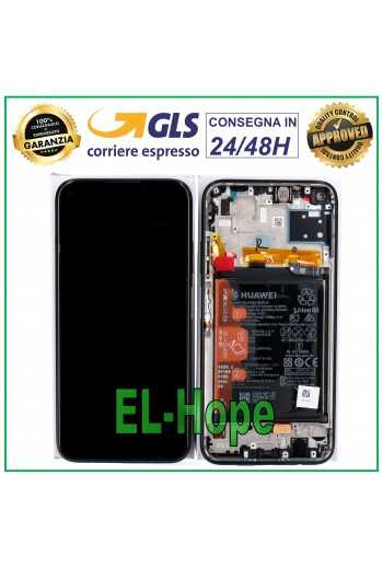 DISPLAY LCD ORIGINALE FRAME BATTERIA HUAWEI P40 LITE JNY-L21A JNY-LX1 TOUCH NERO