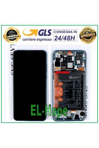 DISPLAY LCD TOUCH FRAME BATTERIA ORIGINALE HUAWEI P30 LITE NEW EDITION 24 MP BLU