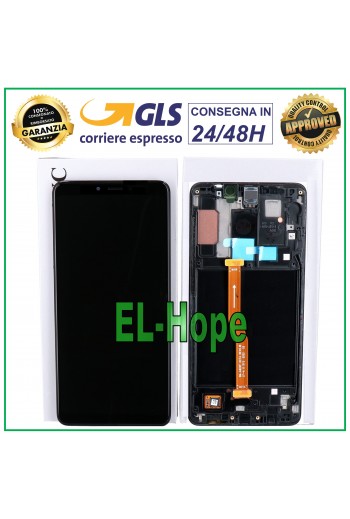 DISPLAY LCD FRAME ORIGINALE SAMSUNG GALAXY A9 2018 SM A920 TOUCH SCREEN NERO