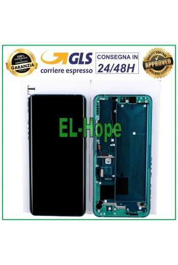 DISPLAY LCD + FRAME ORIGINALE XIAOMI Mi NOTE 10 /10 Pro TOUCH SCREEN GREEN VERDE