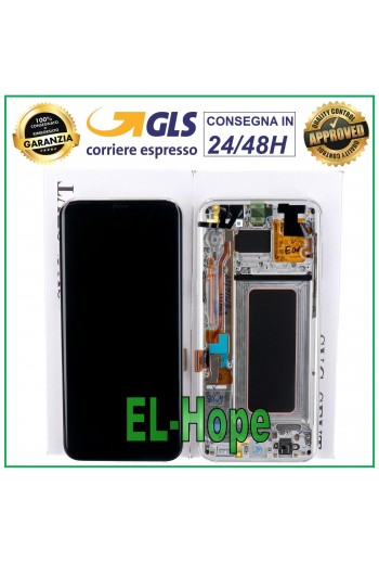 DISPLAY LCD FRAME ORIGINALE SAMSUNG GALAXY S8+ PLUS SM-G955 TOUCH SCREEN SILVER