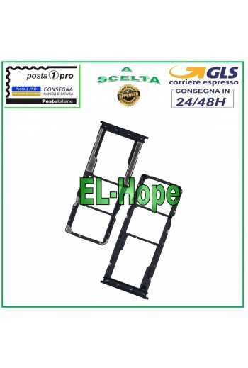 SLOT CARRELLO LETTORE VANO SCHEDA SIM SD XIAOMI REDMI 9 9i 9A 9C 9AT 10A NERO