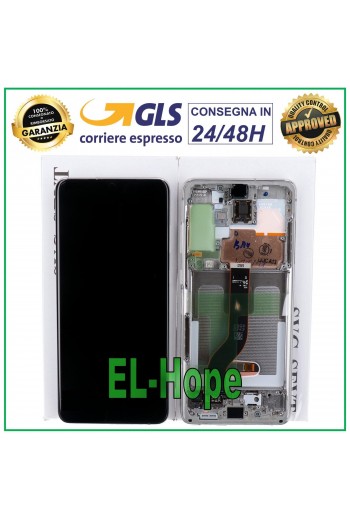 DISPLAY LCD FRAME ORIGINALE SAMSUNG GALAXY S20 PLUS SM-G985 G986 5G TOUCH BIANCO