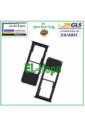 SLOT CARRELLO VANO SCHEDA SIM CARD + MICRO SD SAMSUNG GALAXY A20 SM-A205F NERO