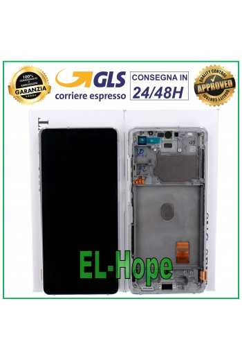 DISPLAY LCD + FRAME ORIGINALE SAMSUNG GALAXY S20 FE SM-G780F TOUCH SCREEN BIANCO