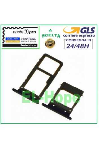 SLOT CARRELLO VANO SIM SCHEDA MICRO SD SAMSUNG GALAXY A5 2017 SM A520 F DS NERO