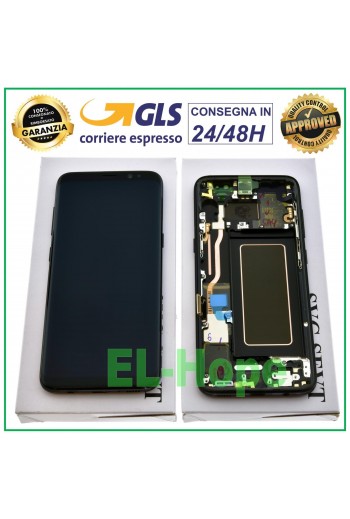 DISPLAY LCD + FRAME ORIGINALE SAMSUNG GALAXY S8 SM-G950 G950 F TOUCH SCREEN NERO