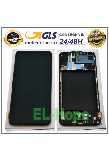 DISPLAY ORIGINALE SAMSUNG GALAXY A70 SM-A705 A705F LCD FRAME TOUCH SCREEN NERO