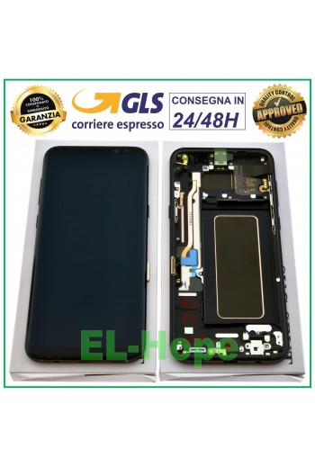 DISPLAY LCD FRAME ORIGINALE SAMSUNG GALAXY S8+ PLUS SM-G955 F TOUCH SCREEN NERO