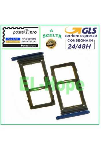 SLOT CARRELLO VANO SCHEDA SIM + MICRO SD SAMSUNG GALAXY S9+ PLUS SM G965 F BLU