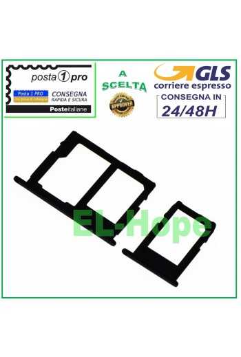 SLOT CARRELLO VANO PORTA NANO SIM MICRO SD SAMSUNG GALAXY J5 SM J530 F 2017 NERO