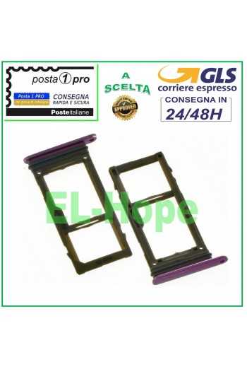 SLOT CARRELLO VANO SCHEDA SIM + MICRO SD SAMSUNG GALAXY S9+ PLUS SM G965 F VIOLA