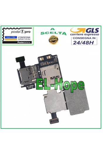LETTORE SIM + MICRO SD SAMSUNG GALAXY S4 GT-I9500 I9500 FLAT FLEX CARD READER