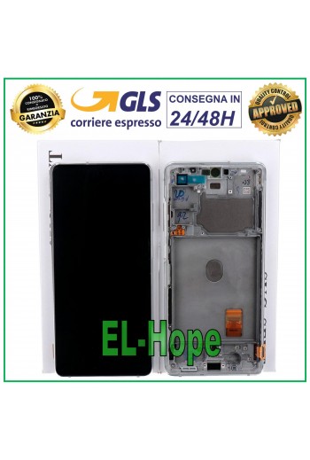 DISPLAY LCD + FRAME ORIGINALE SAMSUNG GALAXY S20 FE SM-G781F TOUCH SCREEN BIANCO
