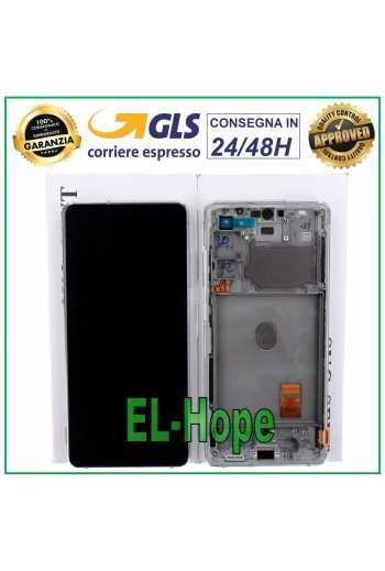 DISPLAY LCD + FRAME ORIGINALE SAMSUNG GALAXY S20 FE SM-G781F TOUCH SCREEN BIANCO