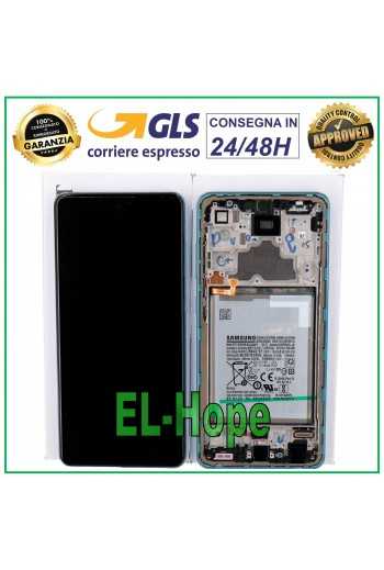 DISPLAY LCD ORIGINALE SAMSUNG GALAXY A72 SM A725 A726 TOUCH SCREEN FRAME BLU