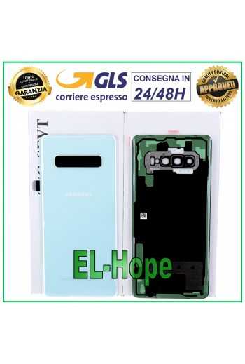 COPRI BATTERIA ORIGINALE SAMSUNG GALAXY S10 PLUS SM-G975 BACK COVER PRISM BIANCO