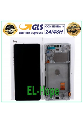 DISPLAY LCD FRAME ORIGINALE SAMSUNG GALAXY S20 FE 5G SM-G781B TOUCH VETRO BIANCO