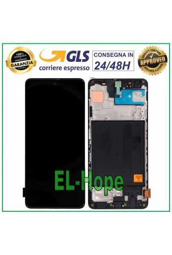 DISPLAY LCD TFT + FRAME PER SAMSUNG GALAXY A51 SM A515 A515F TOUCH SCREEN VETRO