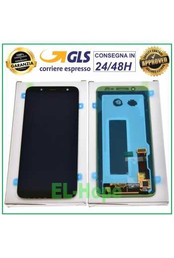 DISPLAY LCD ORIGINALE SAMSUNG GALAXY J6 2018 SM J600F N TOUCH SCREEN VETRO NERO