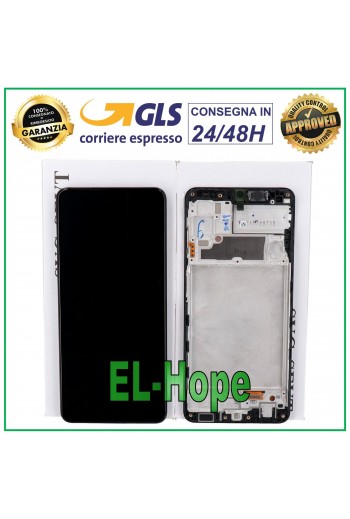 DISPLAY LCD FRAME ORIGINALE SAMSUNG GALAXY A22 4G SM-A225 F/FN TOUCH SCREEN NERO