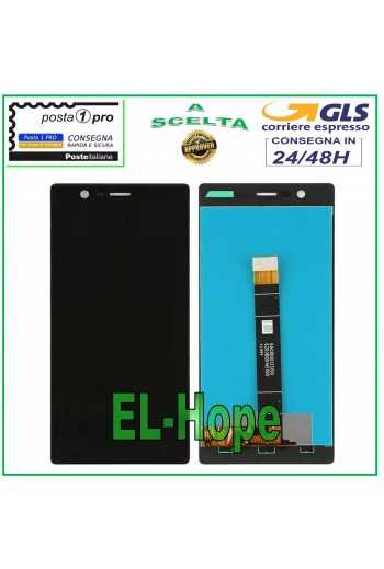 DISPLAY LCD PER NOKIA 3 N3 TA 1032 1020 1028 TOUCH SCREEN VETRO SCHERMO NERO