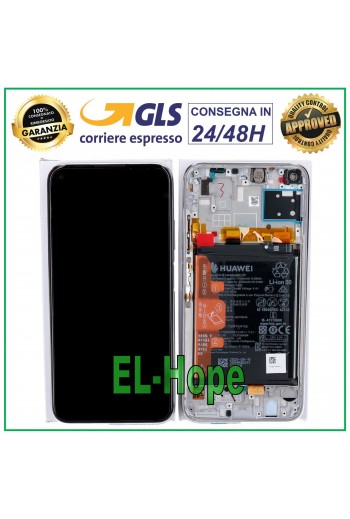 DISPLAY LCD ORIGINALE FRAME + BATTERIA HUAWEI P40 LITE JNY-L21 LX1 TOUCH CRYSTAL