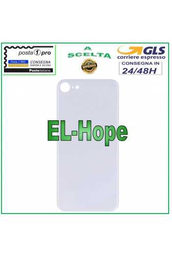 VETRO SCOCCA POSTERIORE COPRI BATTERIA PER APPLE IPHONE 8 BACK CASE COVER BIANCO