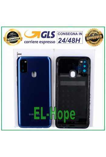 SCOCCA POSTERIORE ORIGINALE SAMSUNG GALAXY M30S SM-M307F BACK COVER VETRO BLU