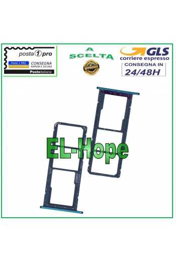 SLOT CARRELLO VANO PORTA SCHEDA SIM MICRO SD HUAWEI Y7 2019 DUB-LX1 LX2 L22 BLU