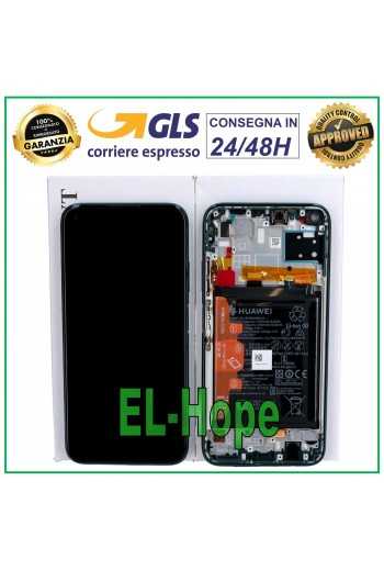 DISPLAY LCD ORIGINALE TOUCH + BATTERIA HUAWEI P40 LITE JNY-L21A LX1 VERDE GREEN