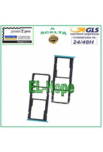 SLOT CARRELLO VANO SIM SCHEDA MICRO SD PER OPPO REALME C3 RMX2027 RMX2020 BLU