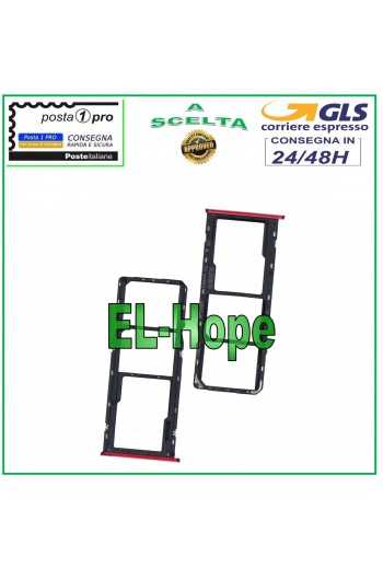 SLOT CARRELLO VANO SIM SCHEDA MICRO SD PER OPPO REALME C3 RMX2027 RMX2020 ROSSO