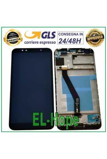 DISPLAY LCD FRAME PER HUAWEI Y6 2018 ATU-L11 L21 TOUCH SCREEN VETRO NERO