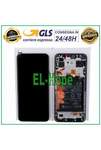 DISPLAY LCD ORIGINALE + FRAME E BATTERIA HUAWEI P40 LITE 5G CDY-NX9A TOUCH NERO