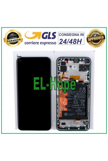 DISPLAY LCD ORIGINALE + FRAME E BATTERIA HUAWEI P40 LITE 5G CDY-NX9A TOUCH GREEN
