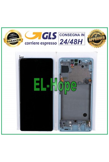 DISPLAY LCD + TOUCH ORIGINALE SAMSUNG GALAXY A71 5G 2020 SM-A716 A716F FRAME BLU