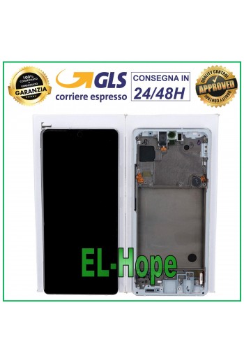 DISPLAY LCD + TOUCH ORIGINALE SAMSUNG GALAXY A71 5G SM-A716 A716F FRAME SILVER