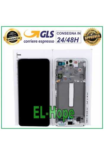 DISPLAY LCD FRAME ORIGINALE SAMSUNG GALAXY S21 FE SM-G990B TOUCH SCREEN BIANCO