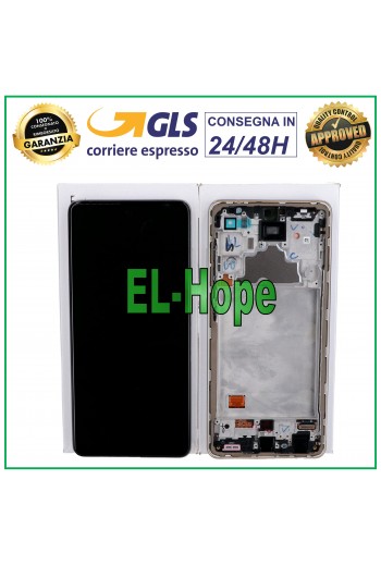 DISPLAY LCD ORIGINALE SERVICE SAMSUNG GALAXY A72 SM-A725 4G TOUCH FRAME BIANCO
