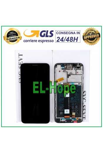 DISPLAY LCD ORIGINALE FRAME BATTERIA HUAWEI Y5P Y5 PLUS 2020 DRA-LX9 TOUCH NERO