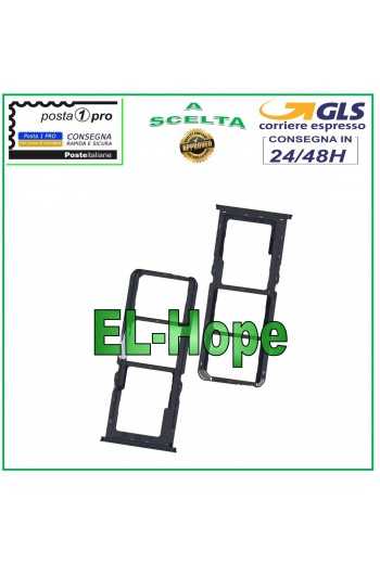 SLOT CARRELLO VANO SIM SCHEDA MICRO SD PER OPPO A7 A5S AX7 CHP1901 CHP1903 NERO