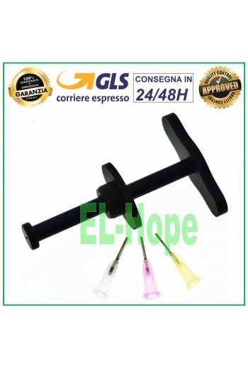 PISTONE SIRINGA STANTUFFO IN METALLO PER DISPENSER FLUSSANTE FLUX + KIT 3 AGHI